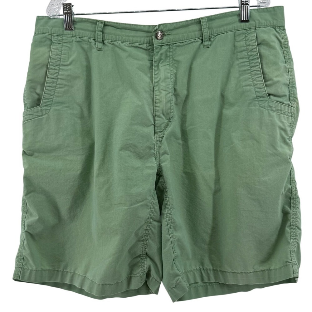 Mountain Khakis Mens 38 Stretch Poplin Shorts Relaxed Fit Sage Green 10 Inseam